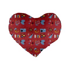 50s Red Standard 16  Premium Heart Shape Cushions by NerdySparkleGoth