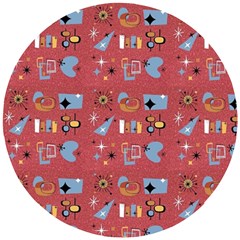 50s Red Wooden Puzzle Round by NerdySparkleGoth