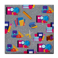 80s And 90s School Pattern Tile Coaster by NerdySparkleGoth