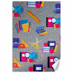 80s And 90s School Pattern Canvas 12  X 18  by NerdySparkleGoth