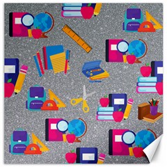 80s And 90s School Pattern Canvas 16  X 16  by NerdySparkleGoth