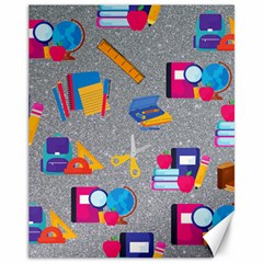 80s And 90s School Pattern Canvas 11  X 14  by NerdySparkleGoth