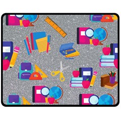 80s And 90s School Pattern Double Sided Fleece Blanket (medium)  by NerdySparkleGoth