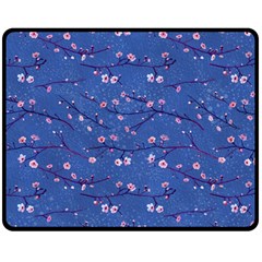 Branches With Peach Flowers Double Sided Fleece Blanket (medium)  by SychEva