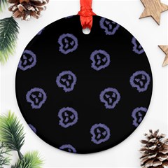 Purple Skulls On Dark Background Ornament (round) by SychEva