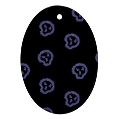 Purple Skulls On Dark Background Ornament (oval) by SychEva