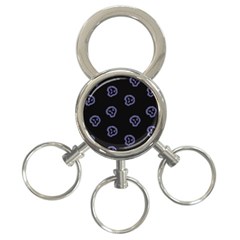 Purple Skulls On Dark Background 3-ring Key Chain by SychEva