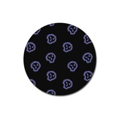 Purple Skulls On Dark Background Magnet 3  (round) by SychEva