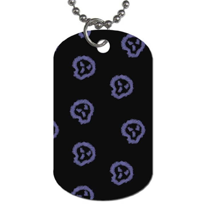 Purple Skulls On Dark Background Dog Tag (One Side)