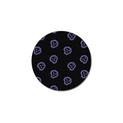 Purple Skulls On Dark Background Golf Ball Marker by SychEva