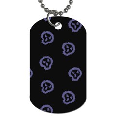 Purple Skulls On Dark Background Dog Tag (two Sides) by SychEva