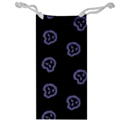 Purple Skulls On Dark Background Jewelry Bag by SychEva