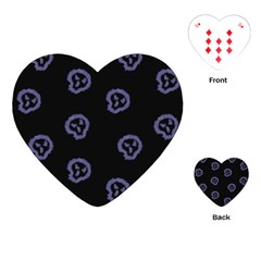 Purple Skulls On Dark Background Playing Cards Single Design (heart) by SychEva