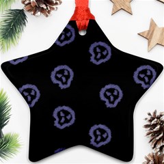 Purple Skulls On Dark Background Star Ornament (two Sides) by SychEva