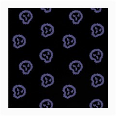 Purple Skulls On Dark Background Medium Glasses Cloth by SychEva