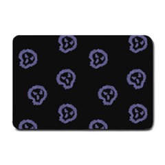 Purple Skulls On Dark Background Small Doormat  by SychEva