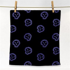 Purple Skulls On Dark Background Face Towel by SychEva