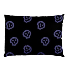 Purple Skulls On Dark Background Pillow Case by SychEva