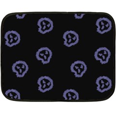 Purple Skulls On Dark Background Fleece Blanket (mini) by SychEva