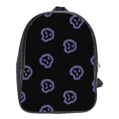 Purple Skulls On Dark Background School Bag (large) by SychEva