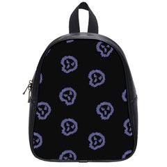 Purple Skulls On Dark Background School Bag (small) by SychEva