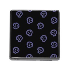 Purple Skulls On Dark Background Memory Card Reader (square 5 Slot) by SychEva