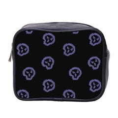 Purple Skulls On Dark Background Mini Toiletries Bag (two Sides) by SychEva