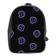 Purple Skulls On Dark Background School Bag (xl) by SychEva