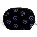 Purple Skulls On Dark Background Accessory Pouch (Medium) Front