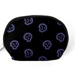 Purple Skulls On Dark Background Accessory Pouch (Medium) Back