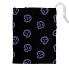 Purple Skulls On Dark Background Drawstring Pouch (5xl) by SychEva