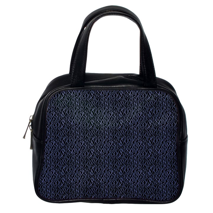 Blue Stripes On Dark Background Classic Handbag (One Side)