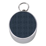 Blue Stripes On Dark Background Mini Silver Compasses Front