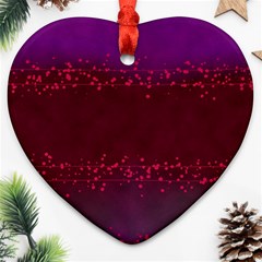 Red Splashes On Purple Background Ornament (heart) by SychEva