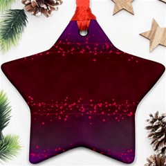 Red Splashes On Purple Background Ornament (star) by SychEva