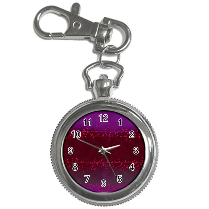 Red Splashes On Purple Background Key Chain Watches