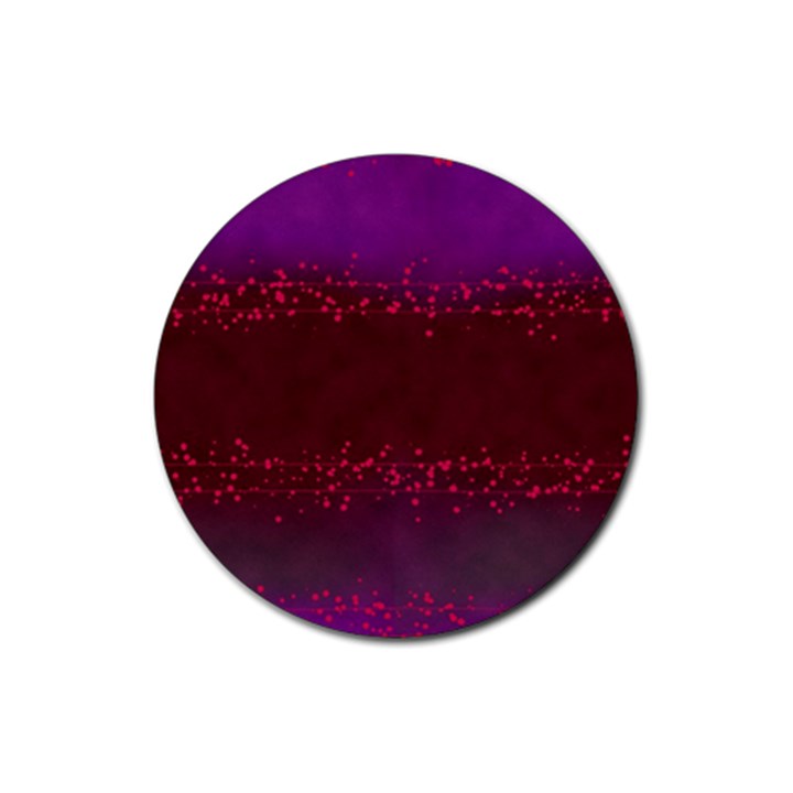 Red Splashes On Purple Background Rubber Coaster (Round) 