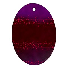 Red Splashes On Purple Background Oval Ornament (two Sides) by SychEva