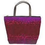 Red Splashes On Purple Background Bucket Bag Front