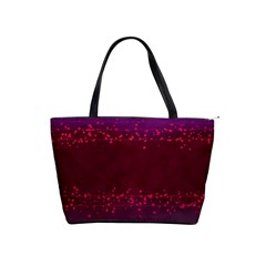 Red Splashes On Purple Background Classic Shoulder Handbag by SychEva