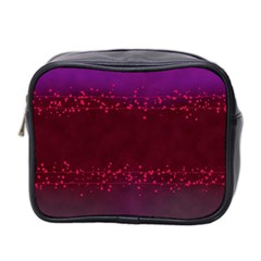 Red Splashes On Purple Background Mini Toiletries Bag (two Sides) by SychEva