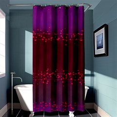 Red Splashes On Purple Background Shower Curtain 36  X 72  (stall)  by SychEva