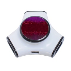 Red Splashes On Purple Background 3-port Usb Hub by SychEva