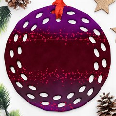 Red Splashes On Purple Background Ornament (round Filigree) by SychEva