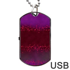 Red Splashes On Purple Background Dog Tag Usb Flash (one Side) by SychEva