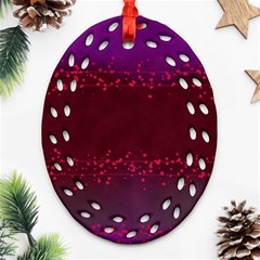 Red Splashes On Purple Background Ornament (oval Filigree) by SychEva