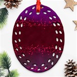 Red Splashes On Purple Background Ornament (Oval Filigree) Front