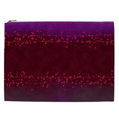 Red Splashes On Purple Background Cosmetic Bag (xxl) by SychEva