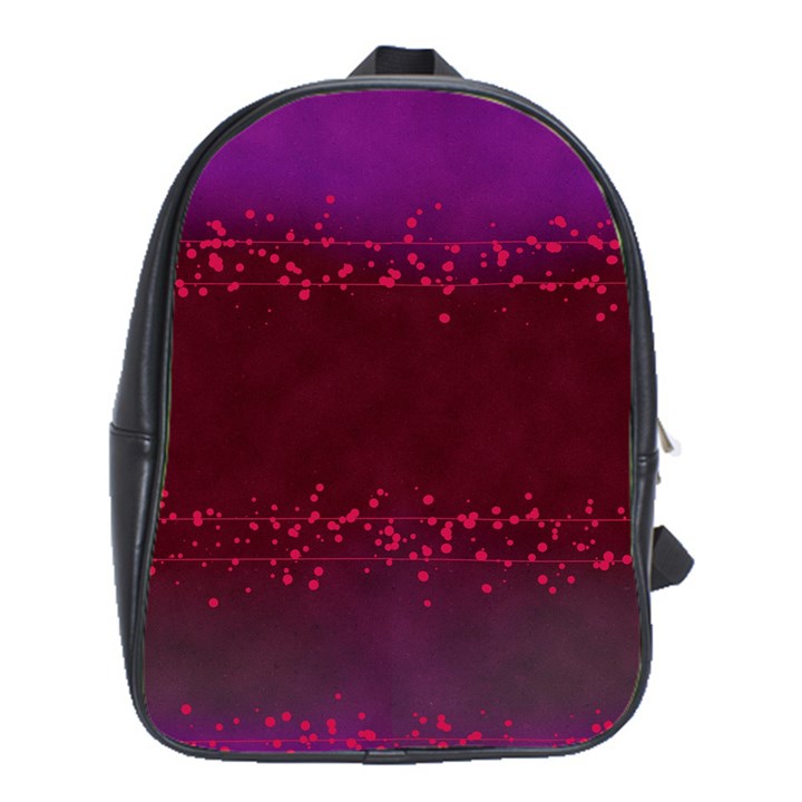 Red Splashes On Purple Background School Bag (XL)