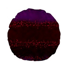 Red Splashes On Purple Background Standard 15  Premium Flano Round Cushions by SychEva